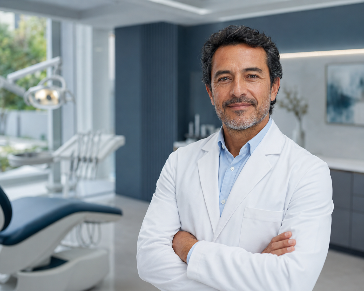 Doctor en una clínica dental moderna